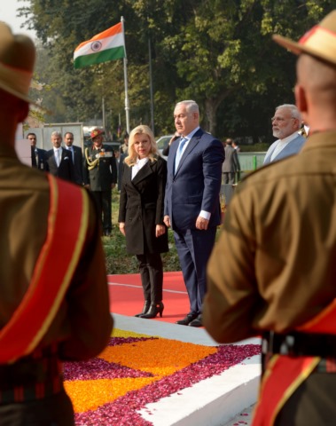 رئيس الحكومة بنيامين نتانياهو ورئيس حكومة الهند يطلقون اسم مدينة حيفا على دوار سير بنيودلهي